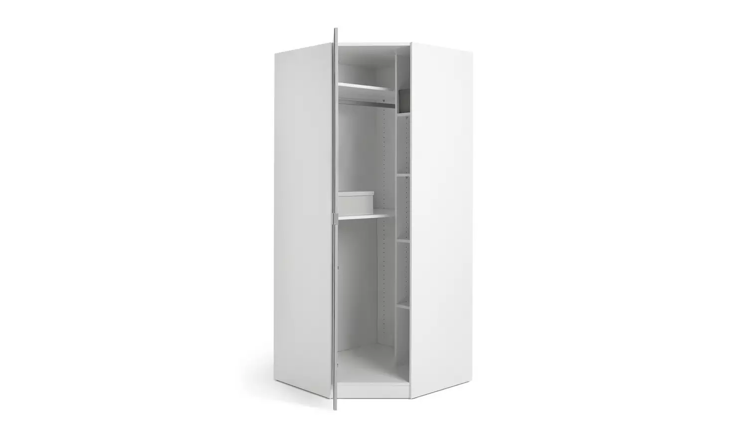 Habitat Munich Corner 1 Door Mirror Wardrobe - White