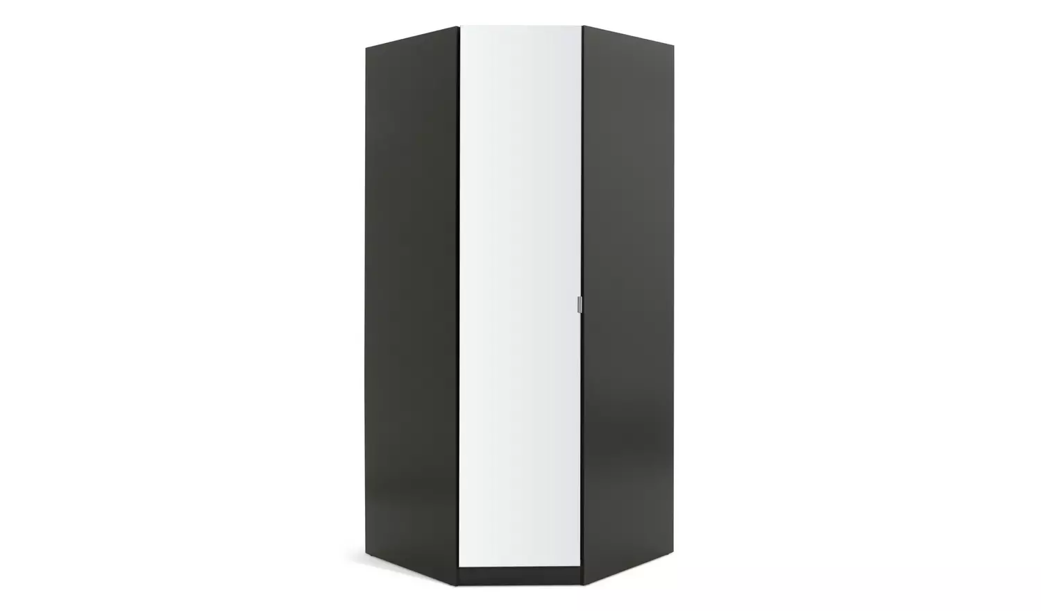 Habitat Munich Corner 1 Door Mirror Wardrobe - Anthracite
