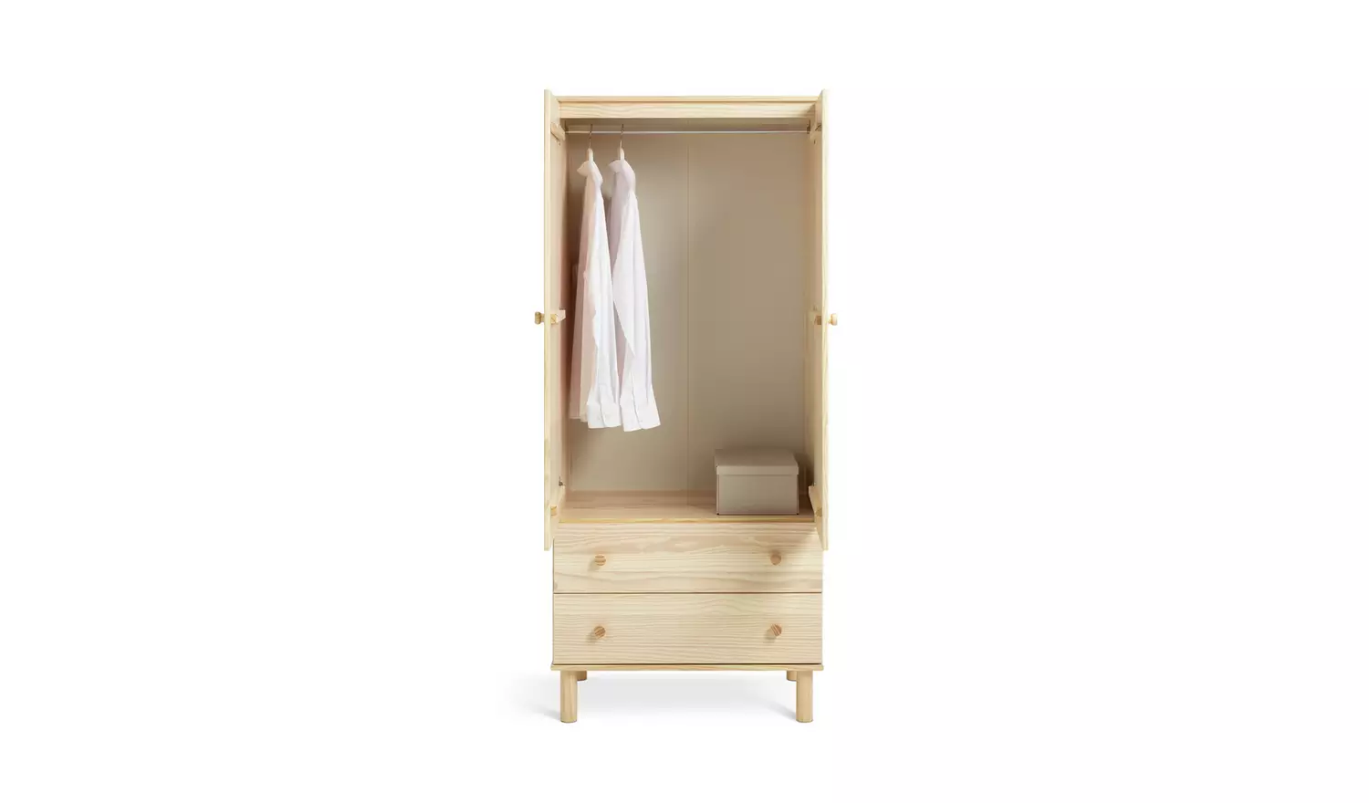 Habitat Akio 2 Door 2 Drawer Wardrobe - Pine