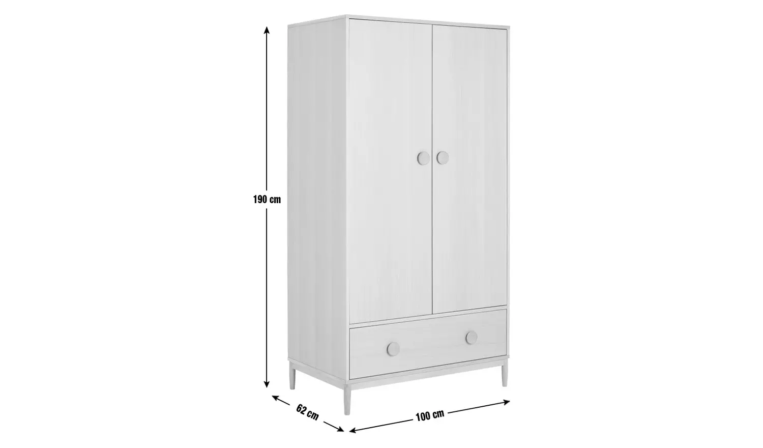 Habitat Cornelia 2 Door 1 Drawer Wardrobe - Oak