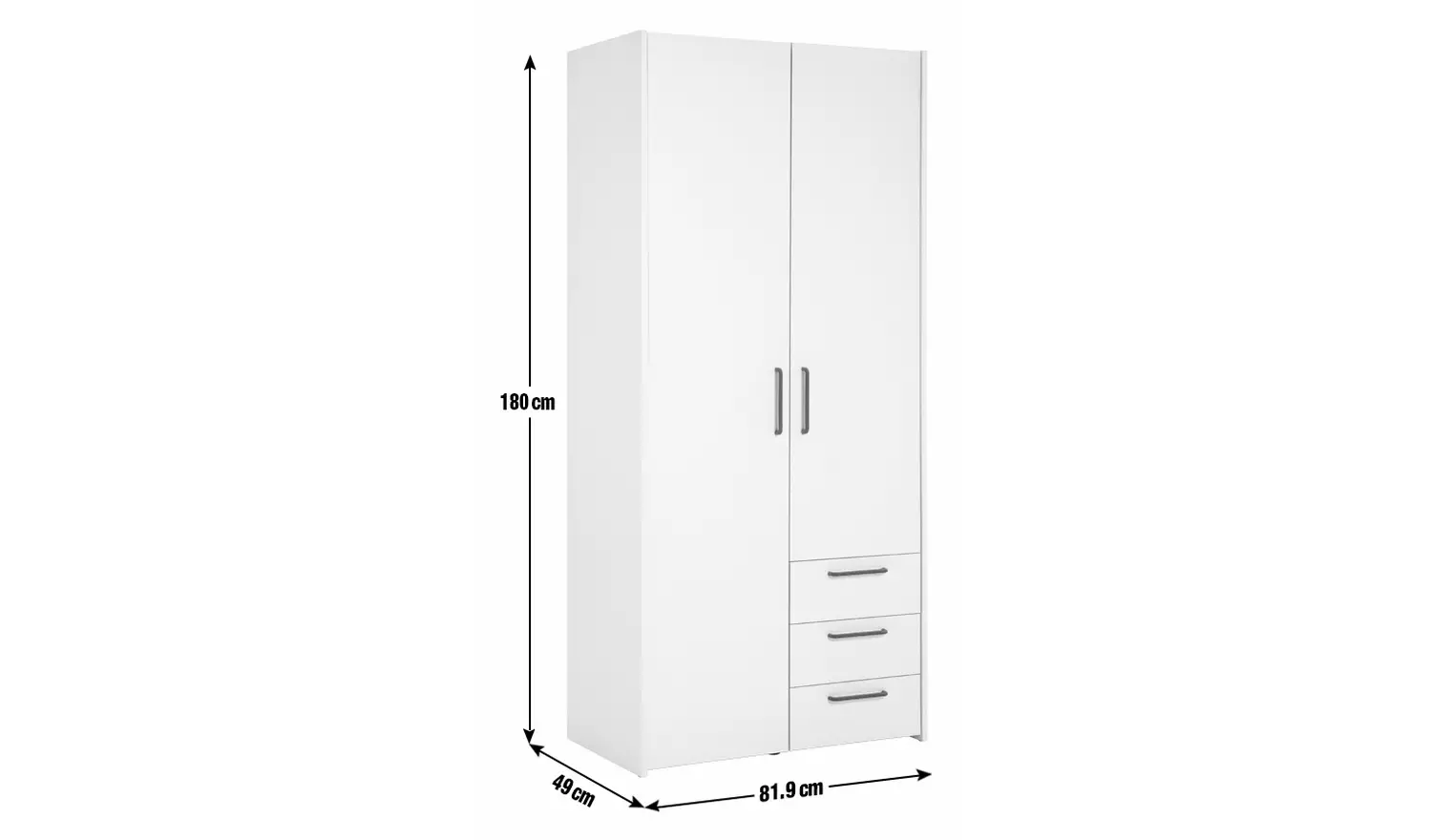 Habitat Oldham 2 Door 3 Drawer Wardrobe - Walnut