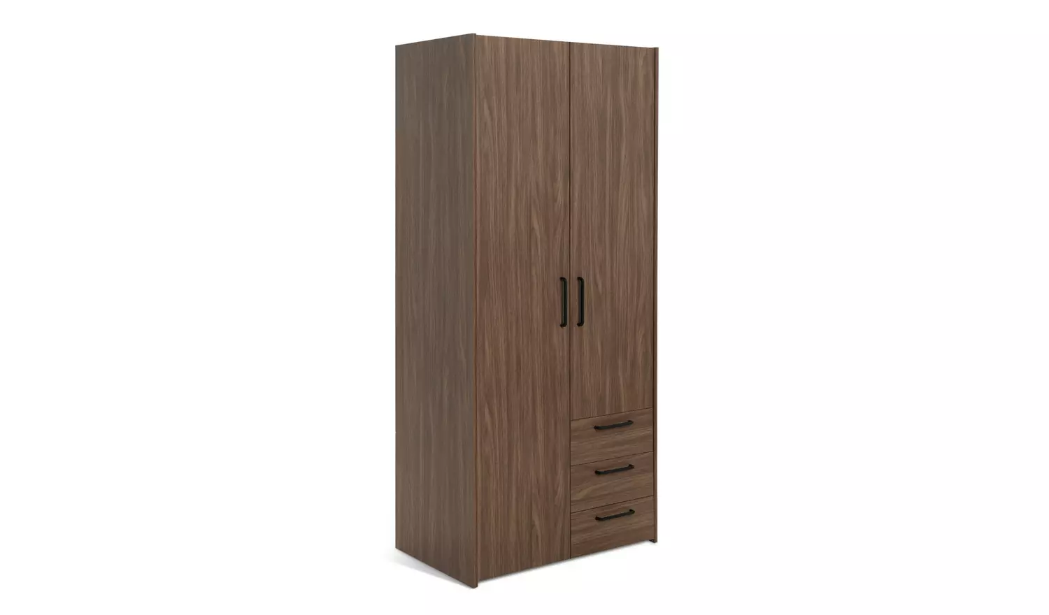 Habitat Oldham 2 Door 3 Drawer Wardrobe - Walnut