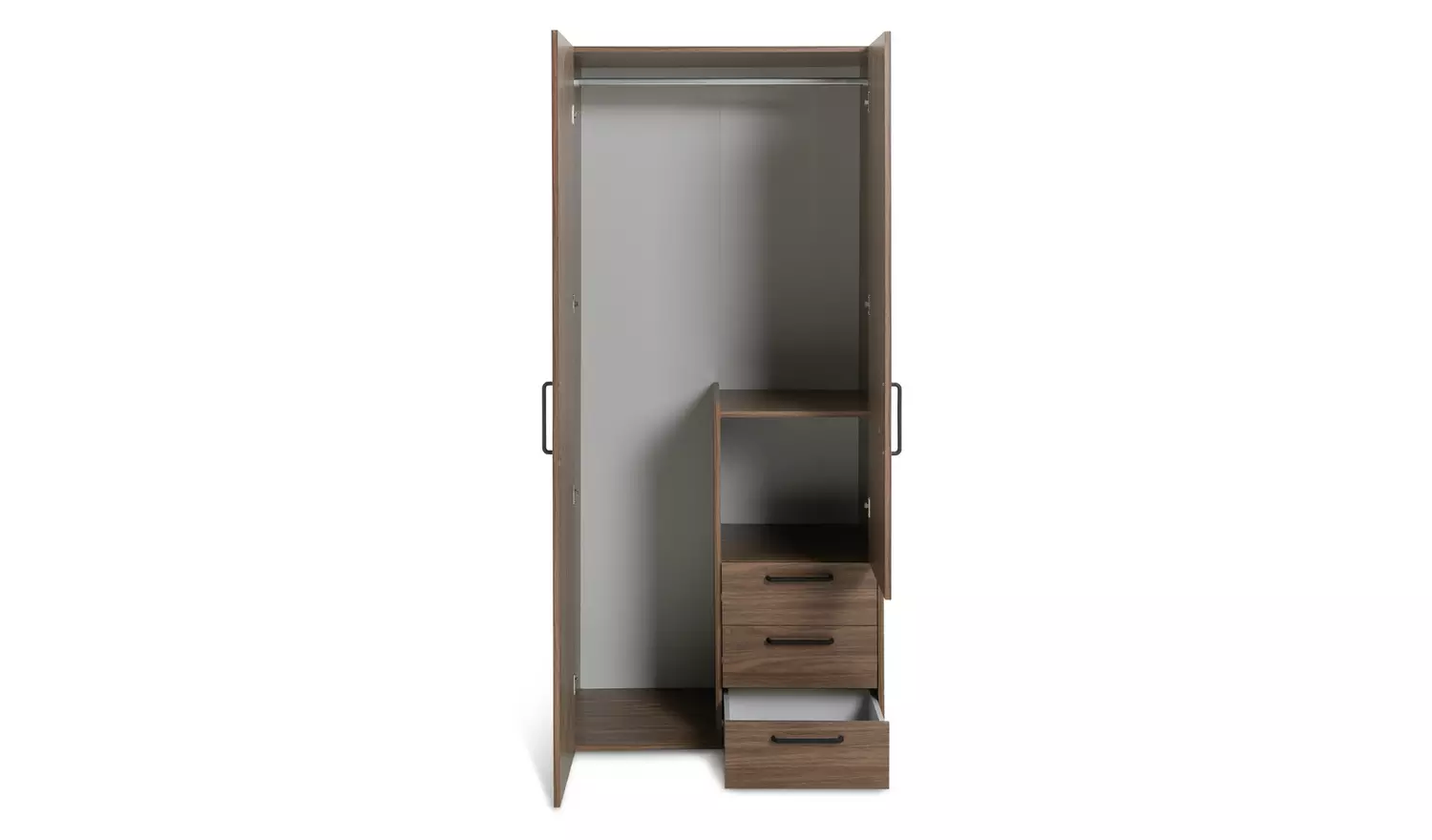 Habitat Oldham 2 Door 3 Drawer Wardrobe - Walnut