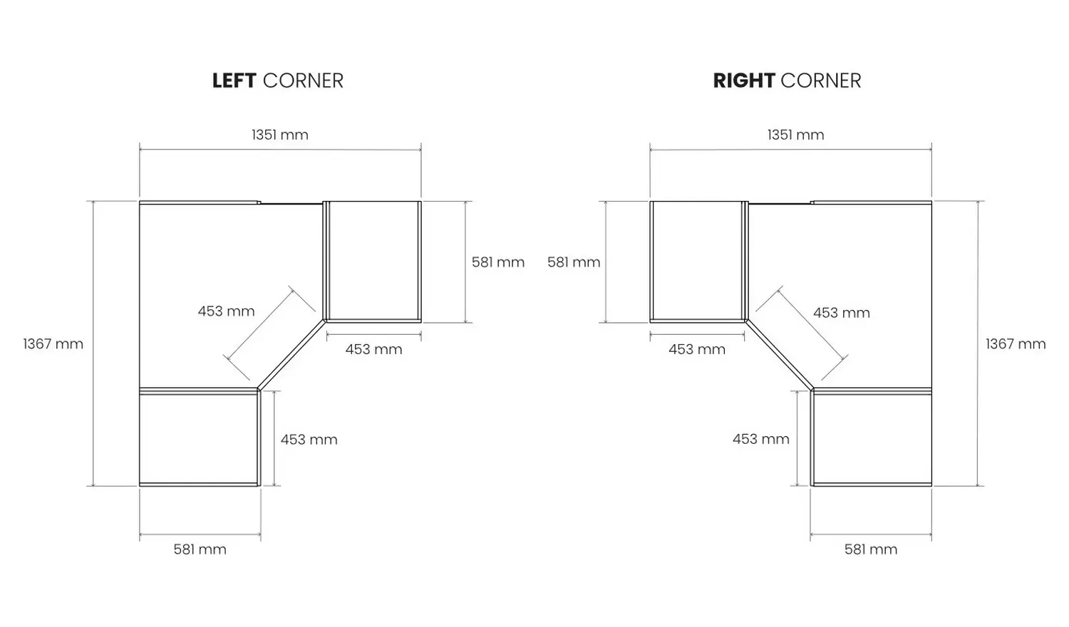 Habitat Munich Corner 3 Door Mirror Wardrobe - Black