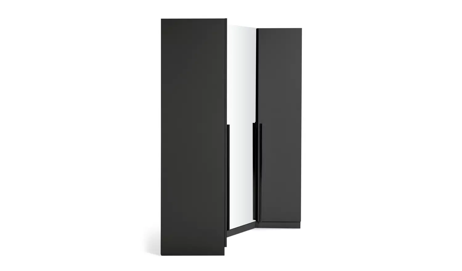 Habitat Munich Corner 3 Door Mirror Wardrobe - Black