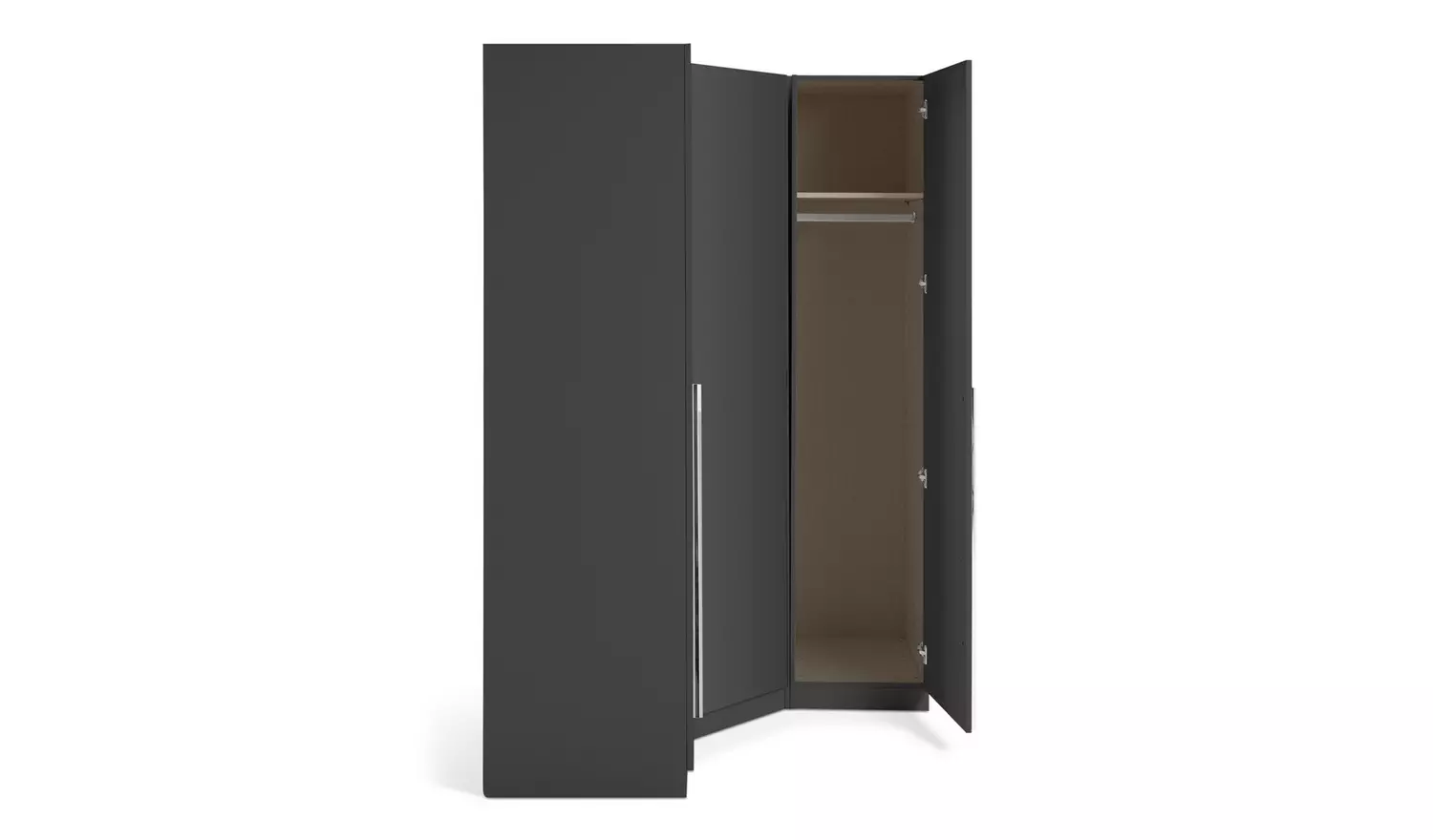 Habitat Munich Corner 3 Door Mirror Wardrobe - Black