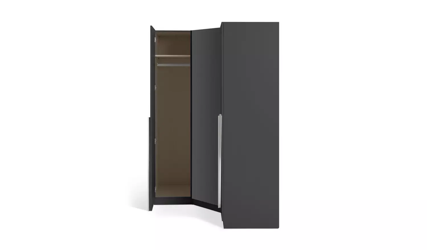 Habitat Munich Corner 3 Door Mirror Wardrobe - Black