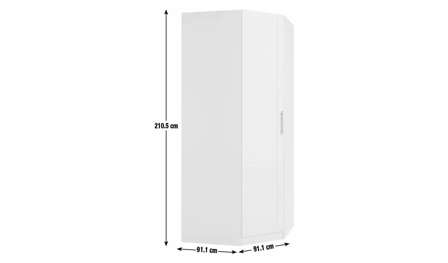 Habitat Munich Panelled Corner 1 Door Wardrobe - Anthracite