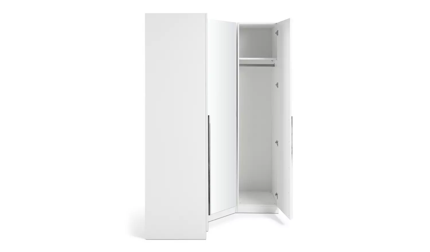 Habitat Munich Corner 3 Door Mirror Wardrobe - White