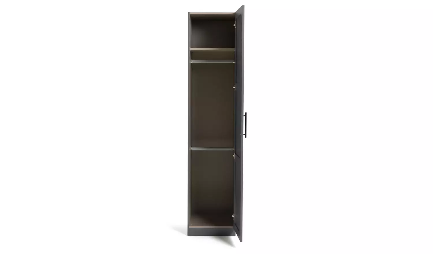 Habitat Munich Panelled 1 Door Wardrobe - Anthracite