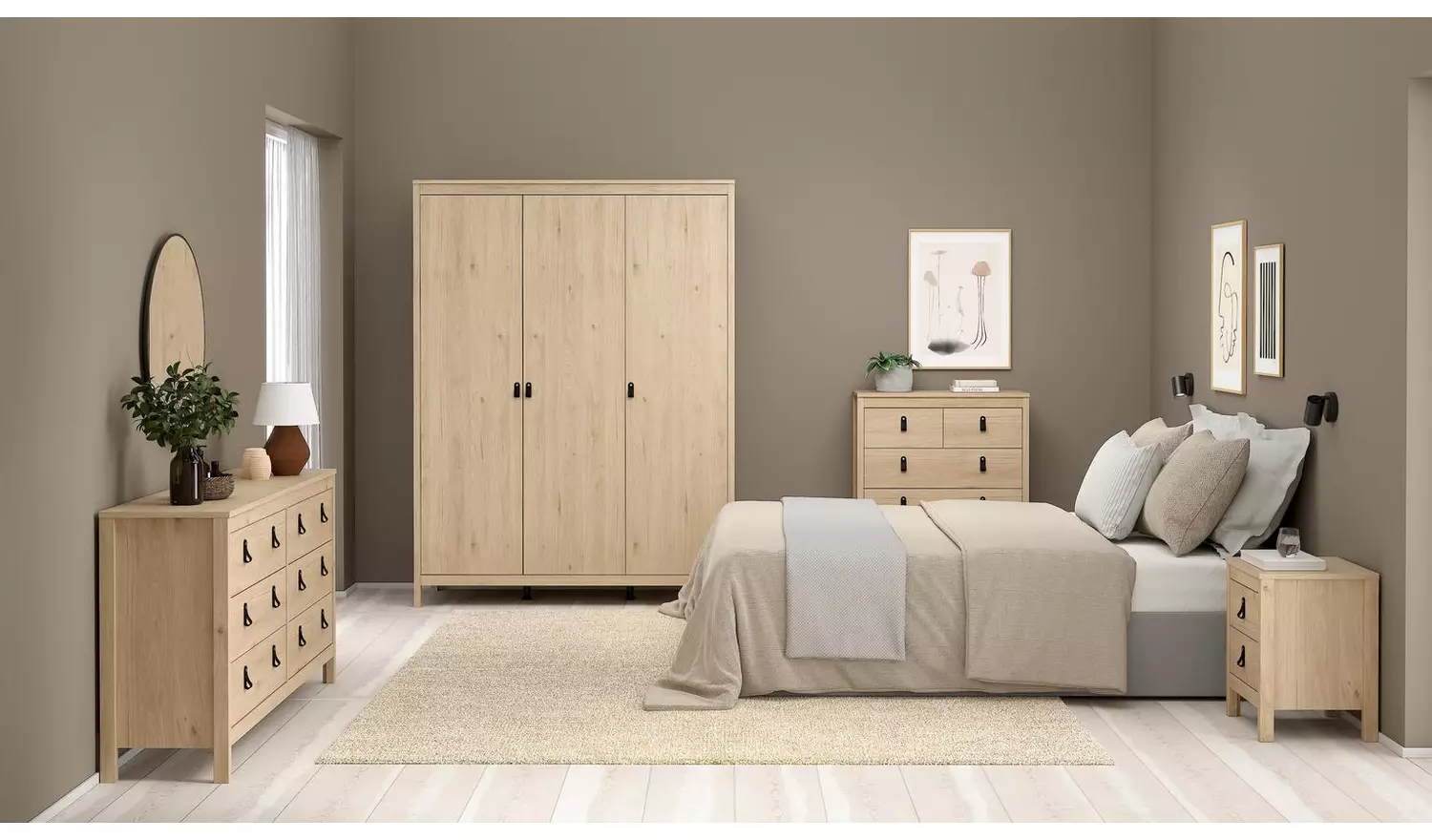 Tvilum Madrid 3 Door Wardrobe - Oak