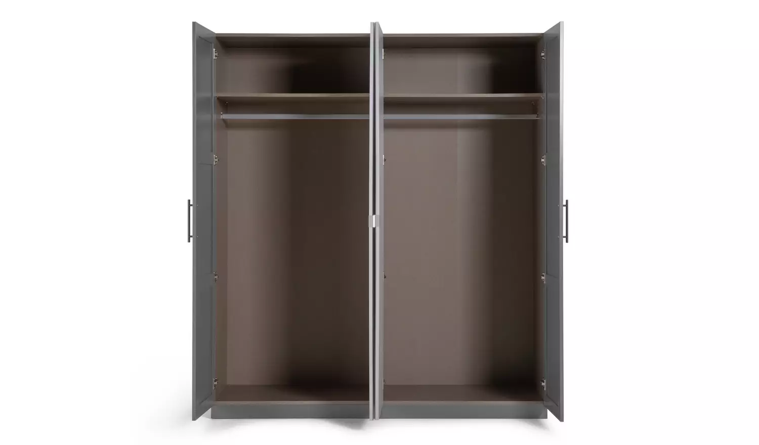 Habitat Munich Panelled 4 Door Mirror Wardrobe - Anthracite