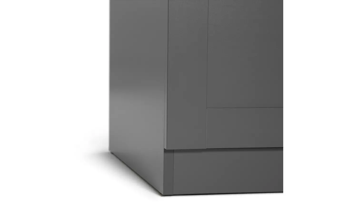 Habitat Munich Panelled 4 Door Mirror Wardrobe - Anthracite