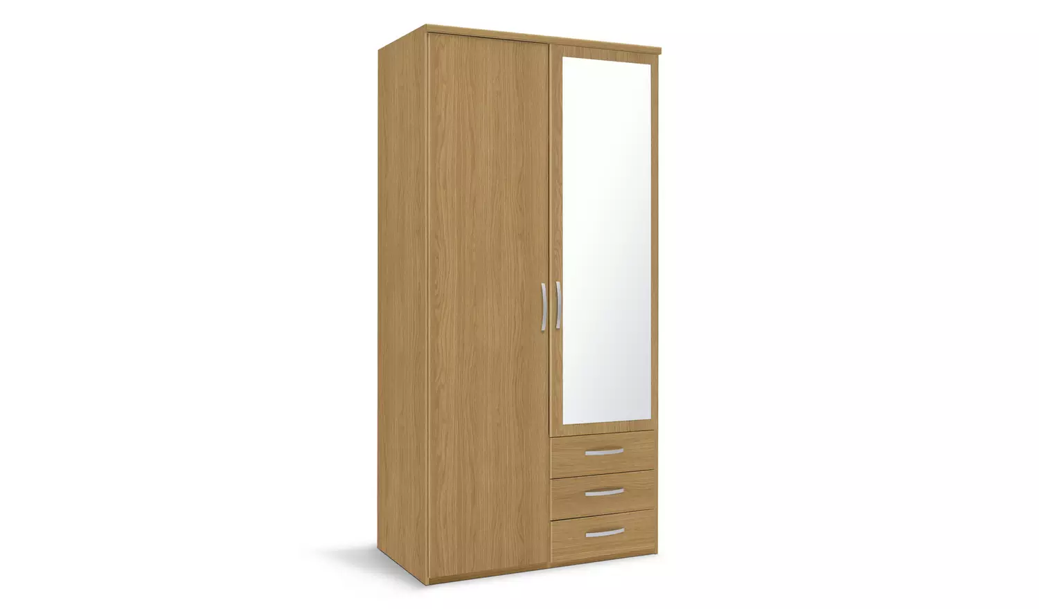 Argos Home Hallingford 2 Dr 3 Drw Mirror Wardrobe - Oak