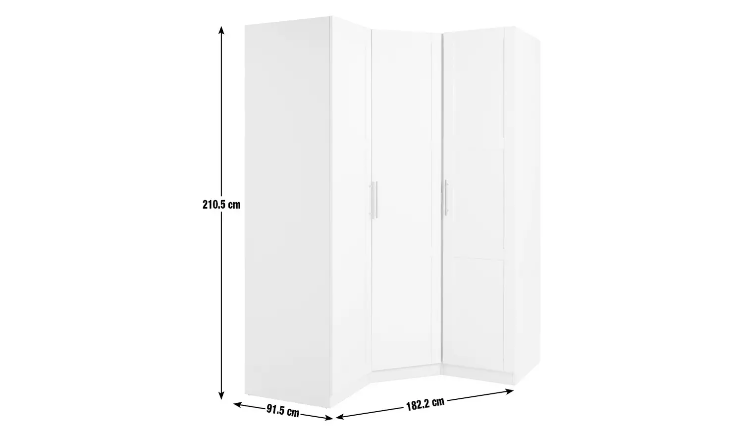 Habitat Munich Panelled Corner 3 Door Wardrobe - Anthracite