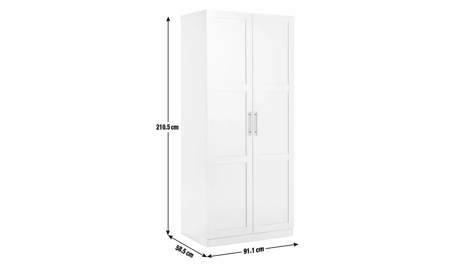 Habitat Munich Panelled 2 Door Wardrobe - Anthracite