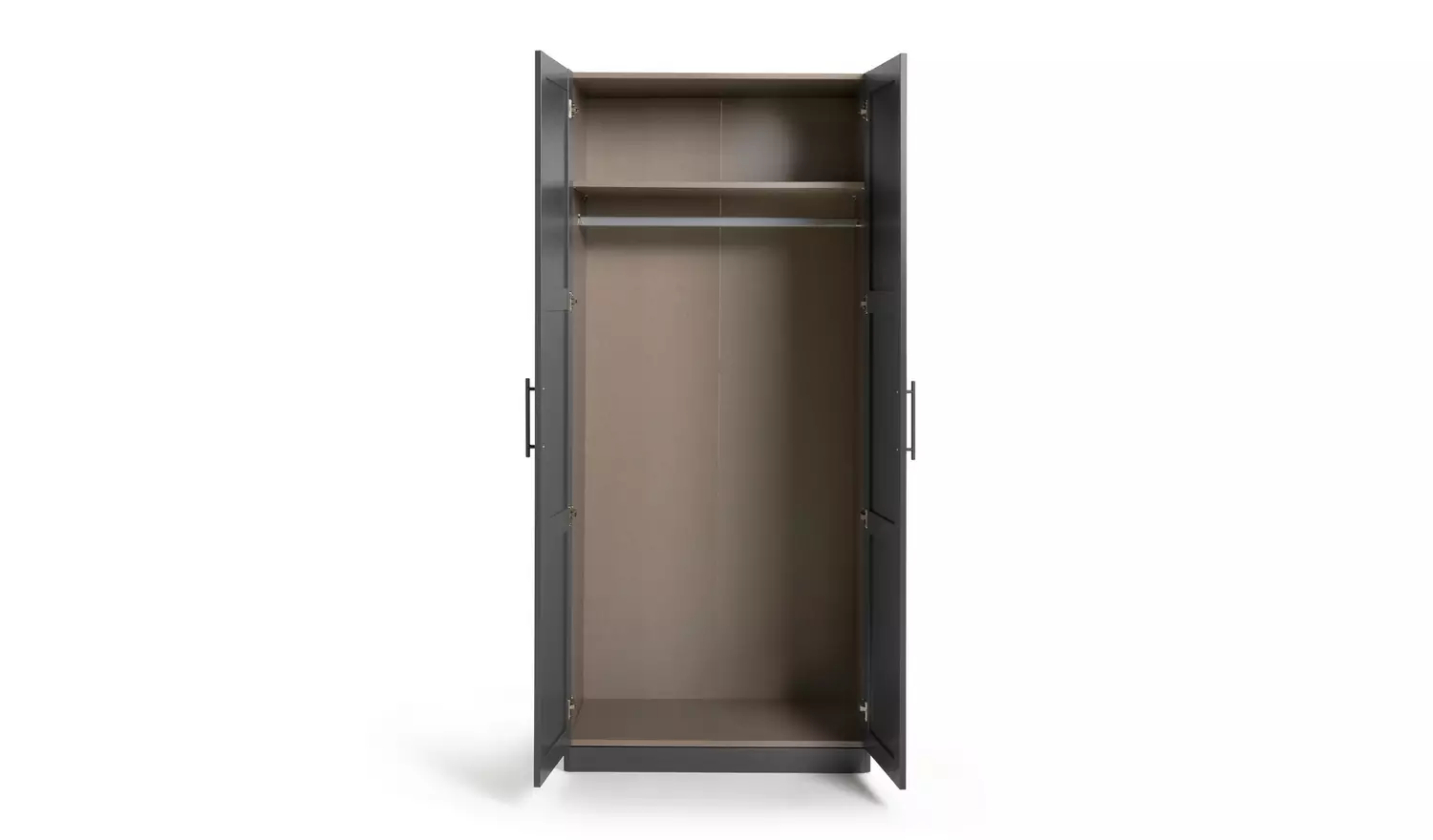 Habitat Munich Panelled 2 Door Wardrobe - Anthracite