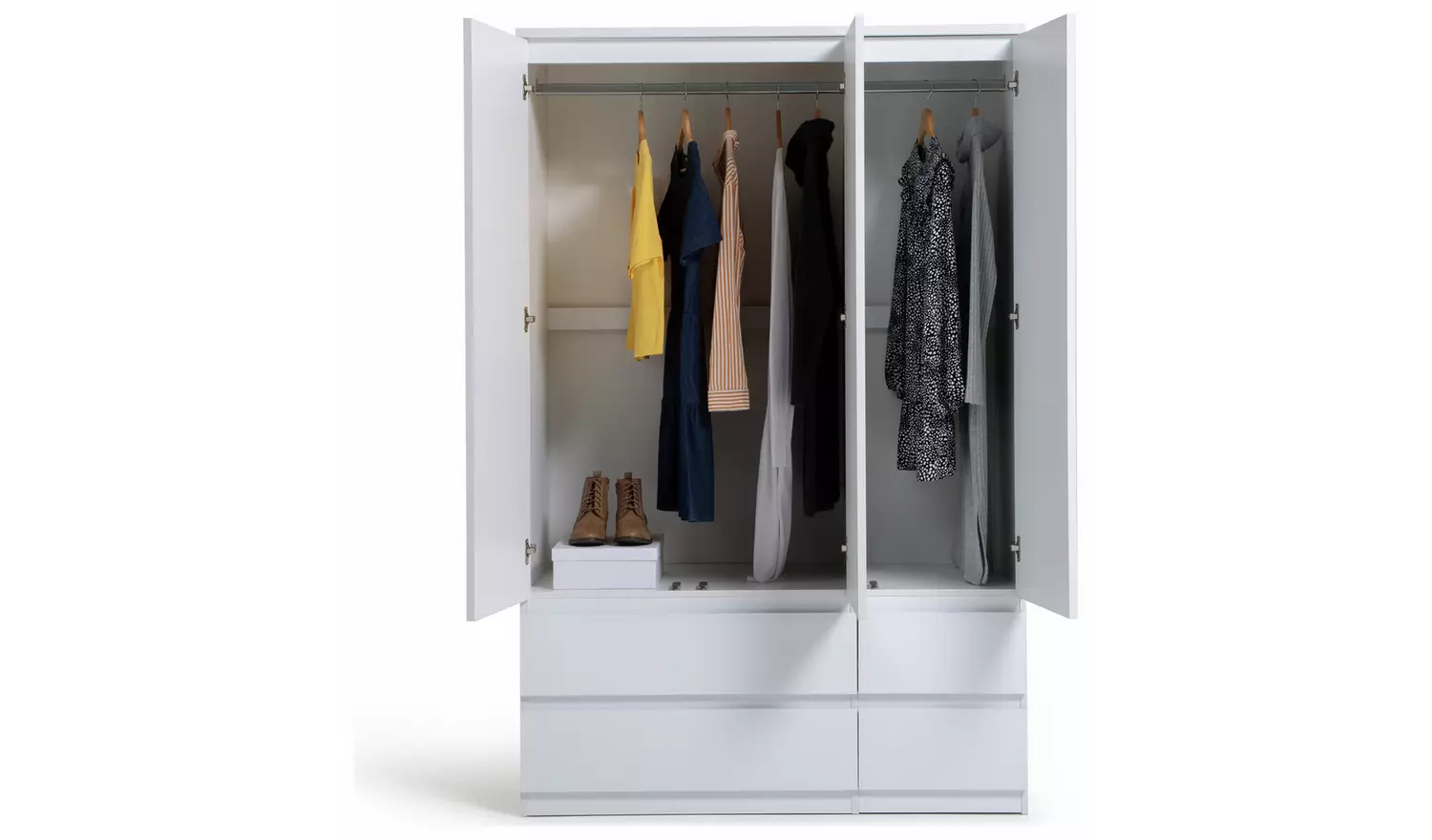 Argos Home Jenson 3 Door 4 Drawer Wardrobe - Matte White