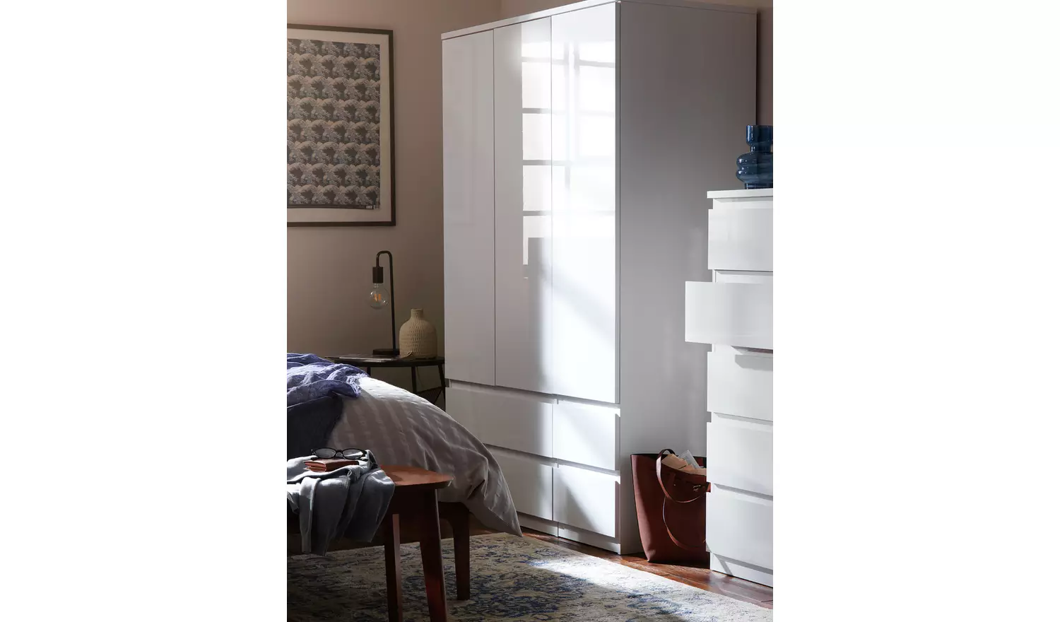 Argos Home Jenson 3 Door 4 Drawer Wardrobe - Matte White