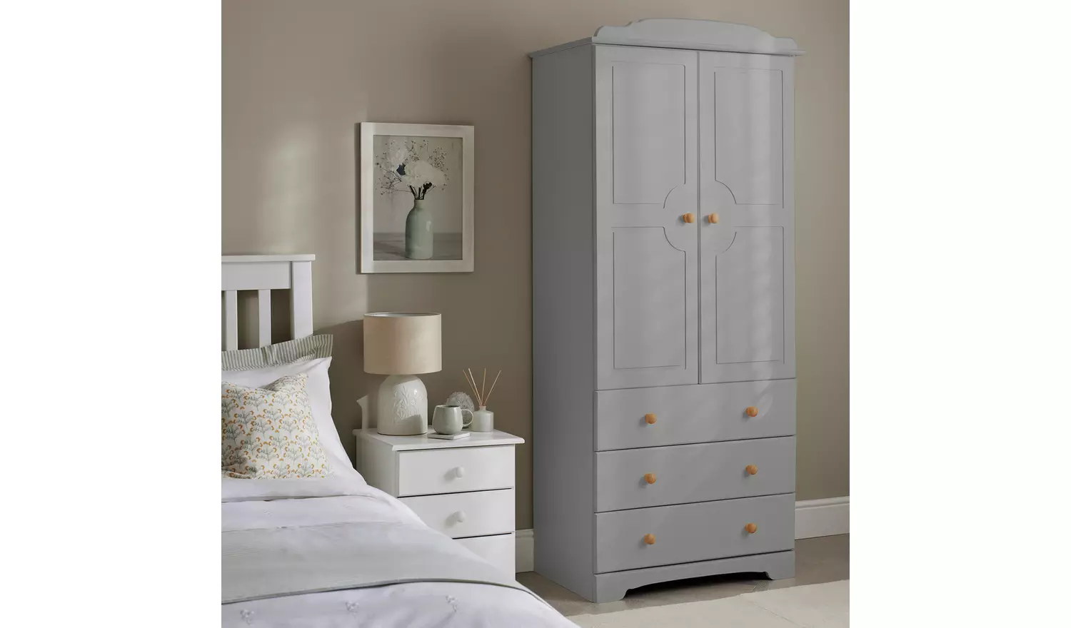 Argos Home Nordic 2 Door 3 Drawer Wardrobe - Grey