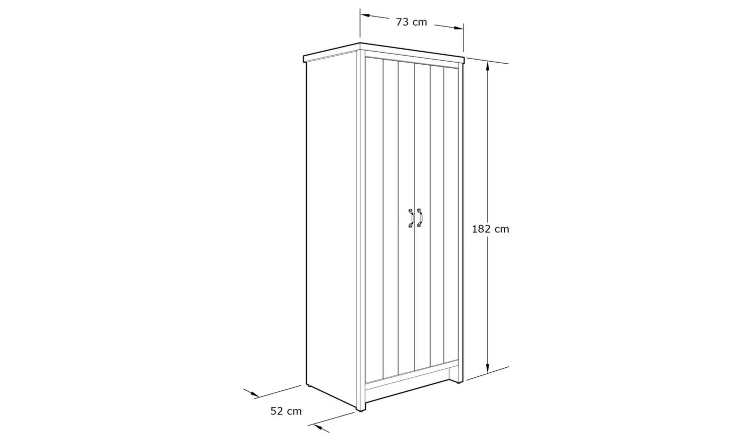 GFW Boston 2 Door Wardrobe - Grey