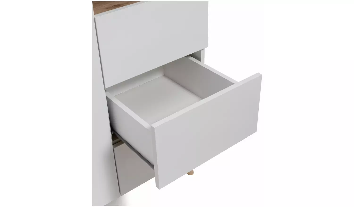 Habitat Skandi 1 Door 3 Drw Open Wardrobe -White Two Tone