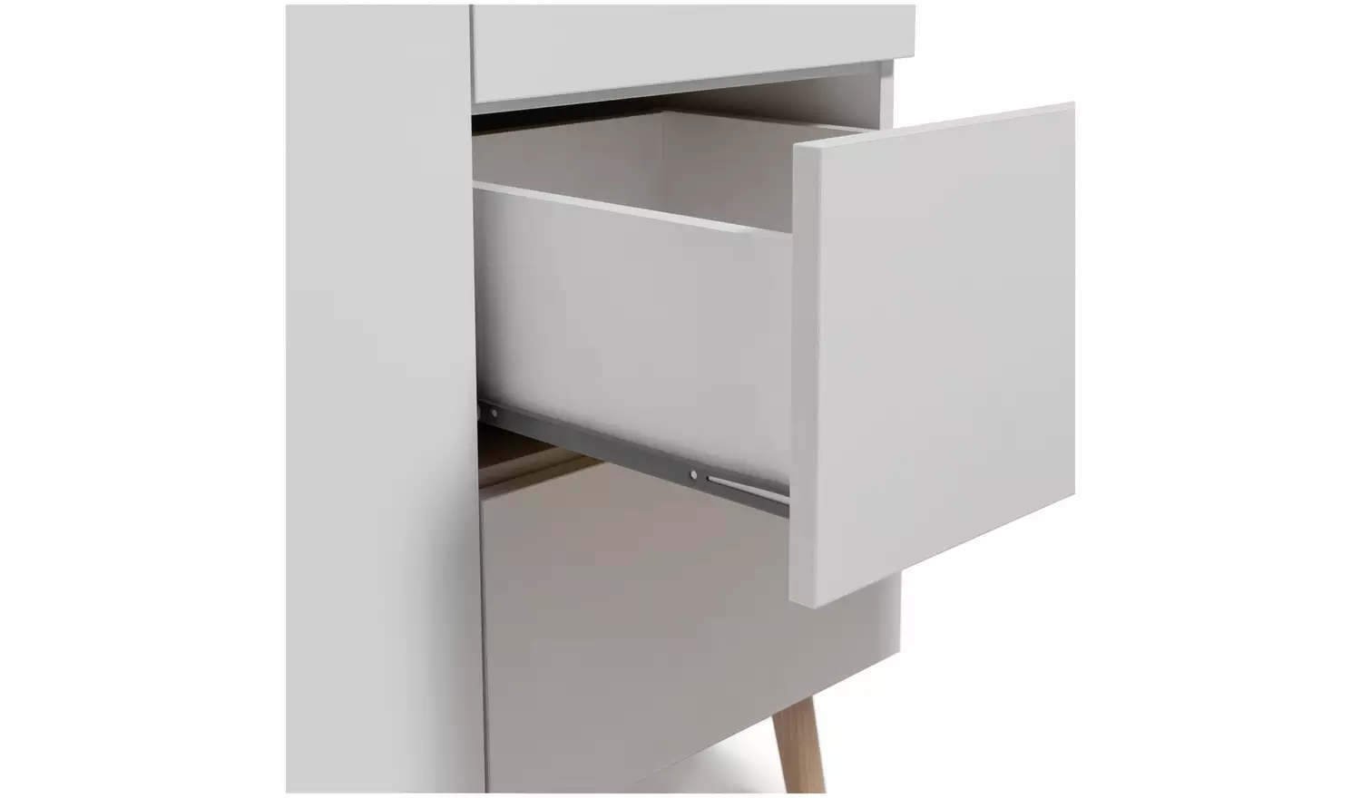Habitat Skandi 1 Door 3 Drw Open Wardrobe -White Two Tone