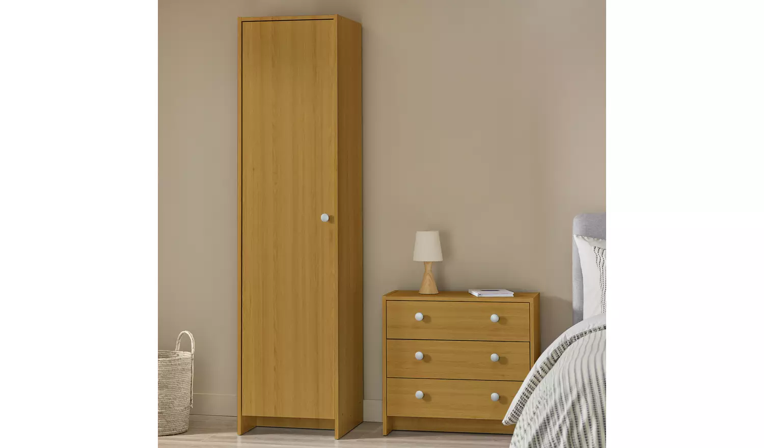 Argos Home Seville 1 Door Wardrobe - Oak