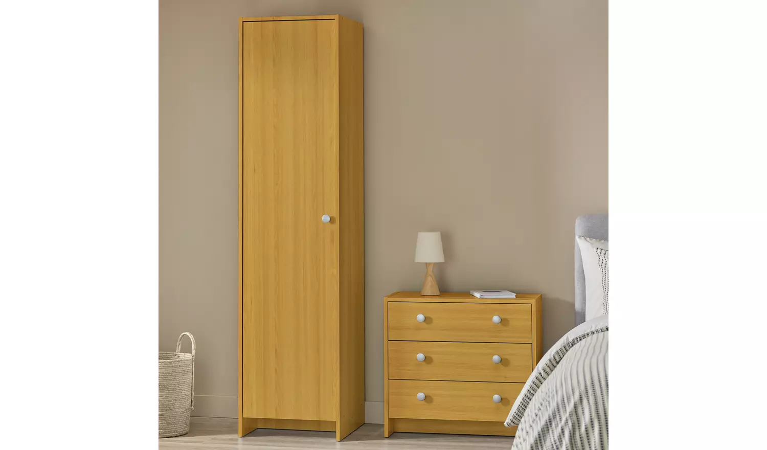 Argos Home Seville 1 Door Wardrobe - Oak