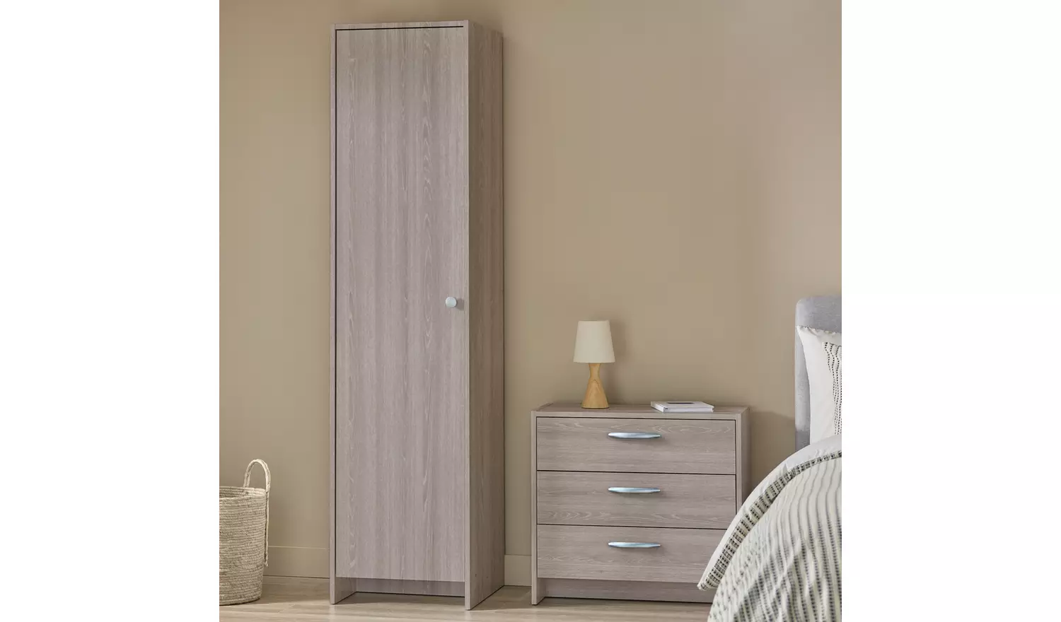 Argos Home Seville 1 Door Wardrobe - Grey & Oak