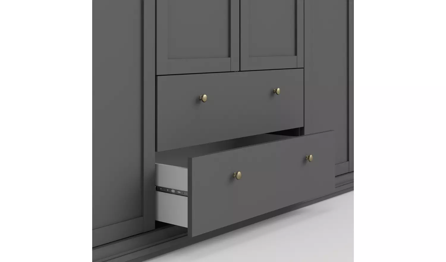 Tvilum Paris 4 Door 2 Drawer Wardrobe - Grey