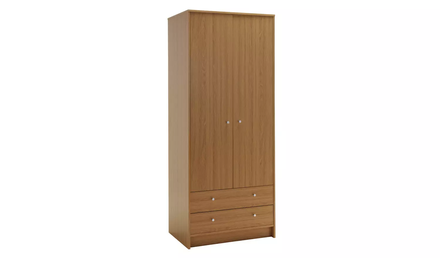 Argos Home Malibu 2 Door 2 Drawer Wardrobe - Oak Effect