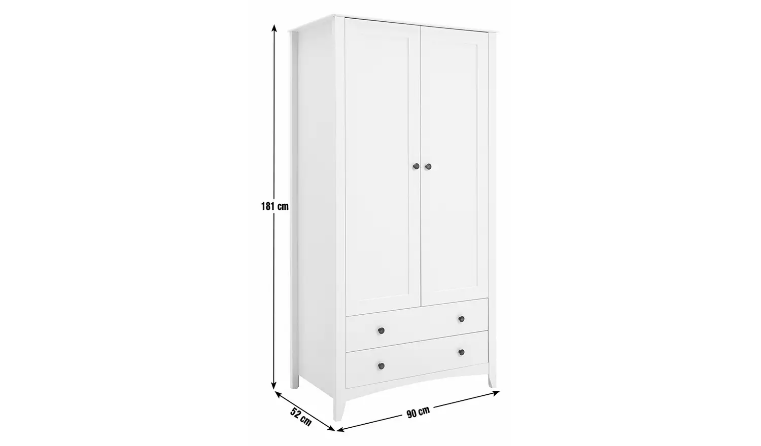 Habitat Minato 2 Door 2 Drawer Wardrobe - White