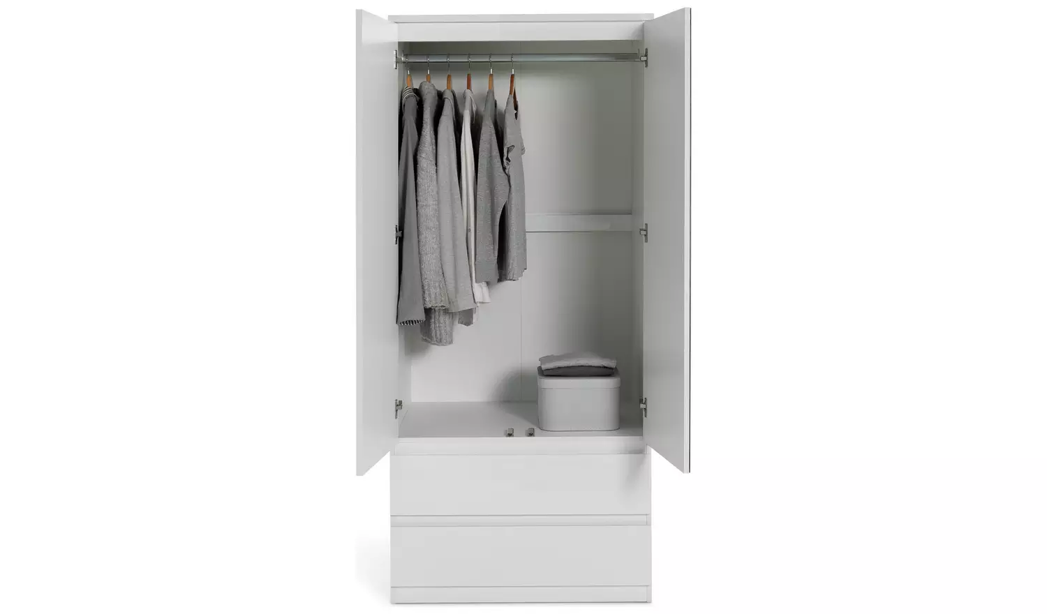 Argos Jenson 2 Door 2 Drawer Mirror Wardrobe - White Gloss
