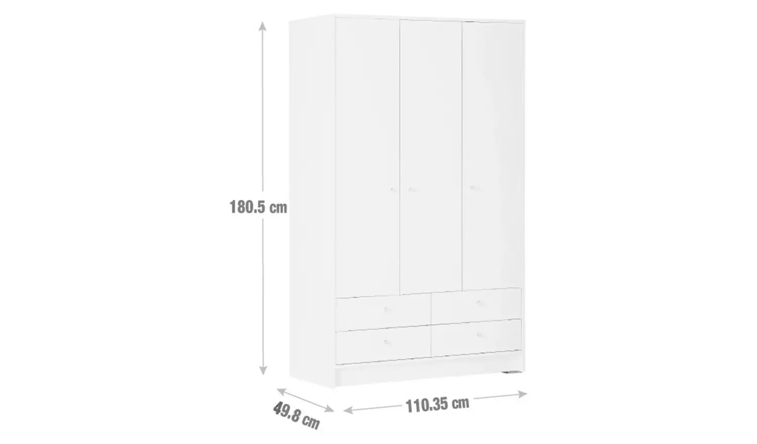 Argos Home Malibu 3 Dr 4 Drawer Wardrobe - Black Oak Effect