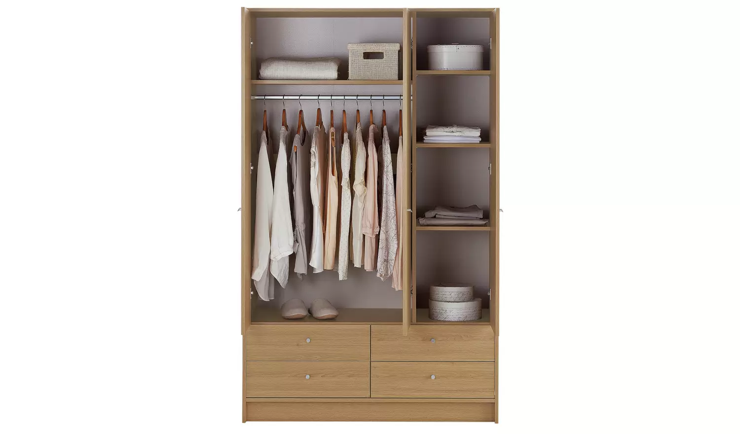 Argos Home Malibu 3 Door 4 Drawer Wardrobe - Oak Effect