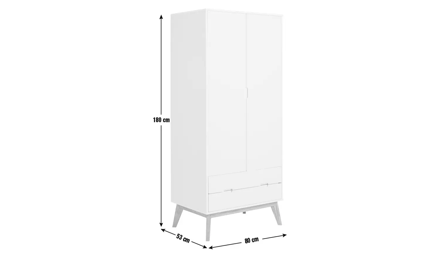 Habitat Pimlico 2 Door 2 Drawer Wardrobe - White