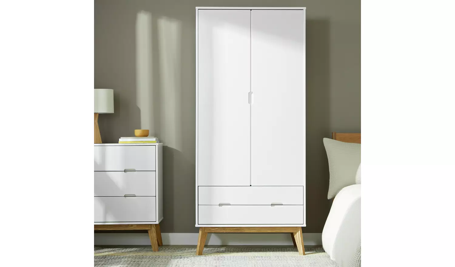 Habitat Pimlico 2 Door 2 Drawer Wardrobe - White