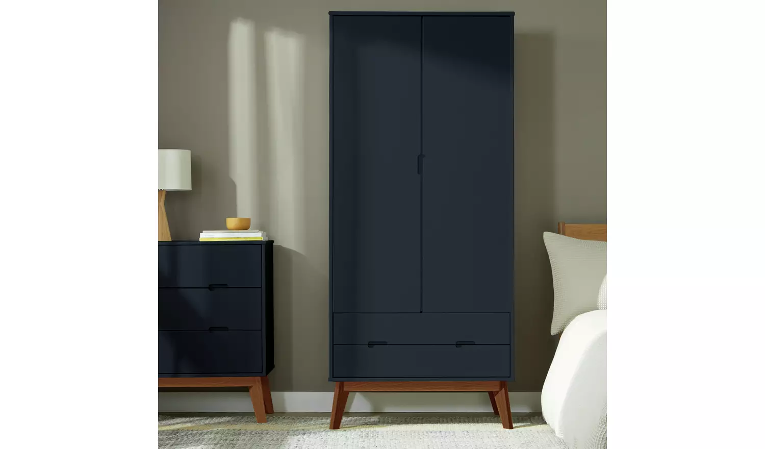 Habitat Pimlico 2 Door 2 Drawer Wardrobe - Blue