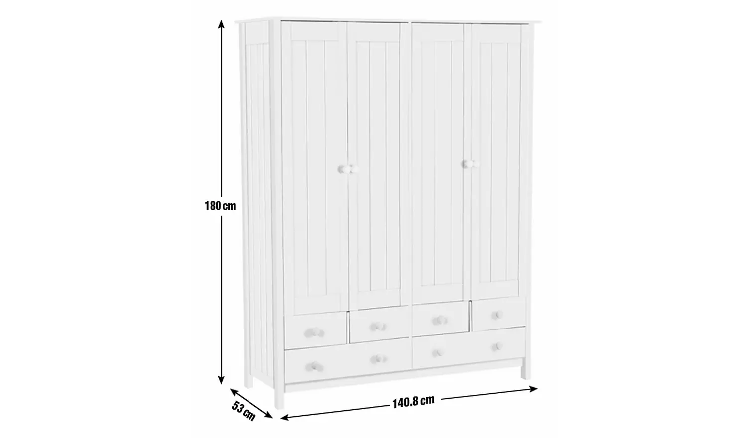 Argos Home New Scandinavia 4 Door 6 Drawer Wardrobe - White