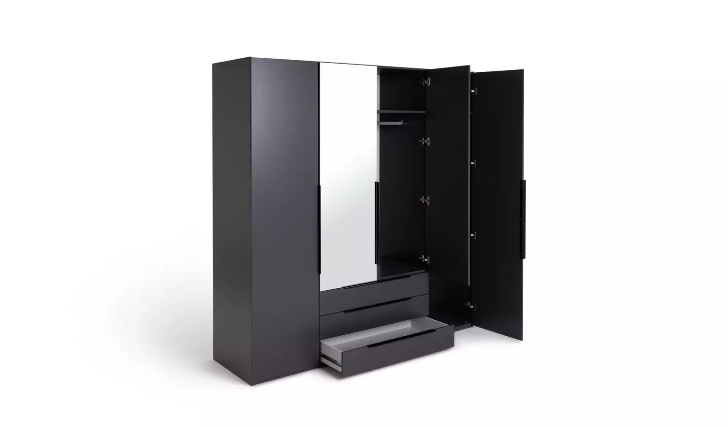 Argos Home Hallingford 4 Door 3 Drawer Wardrobe - Anthracite