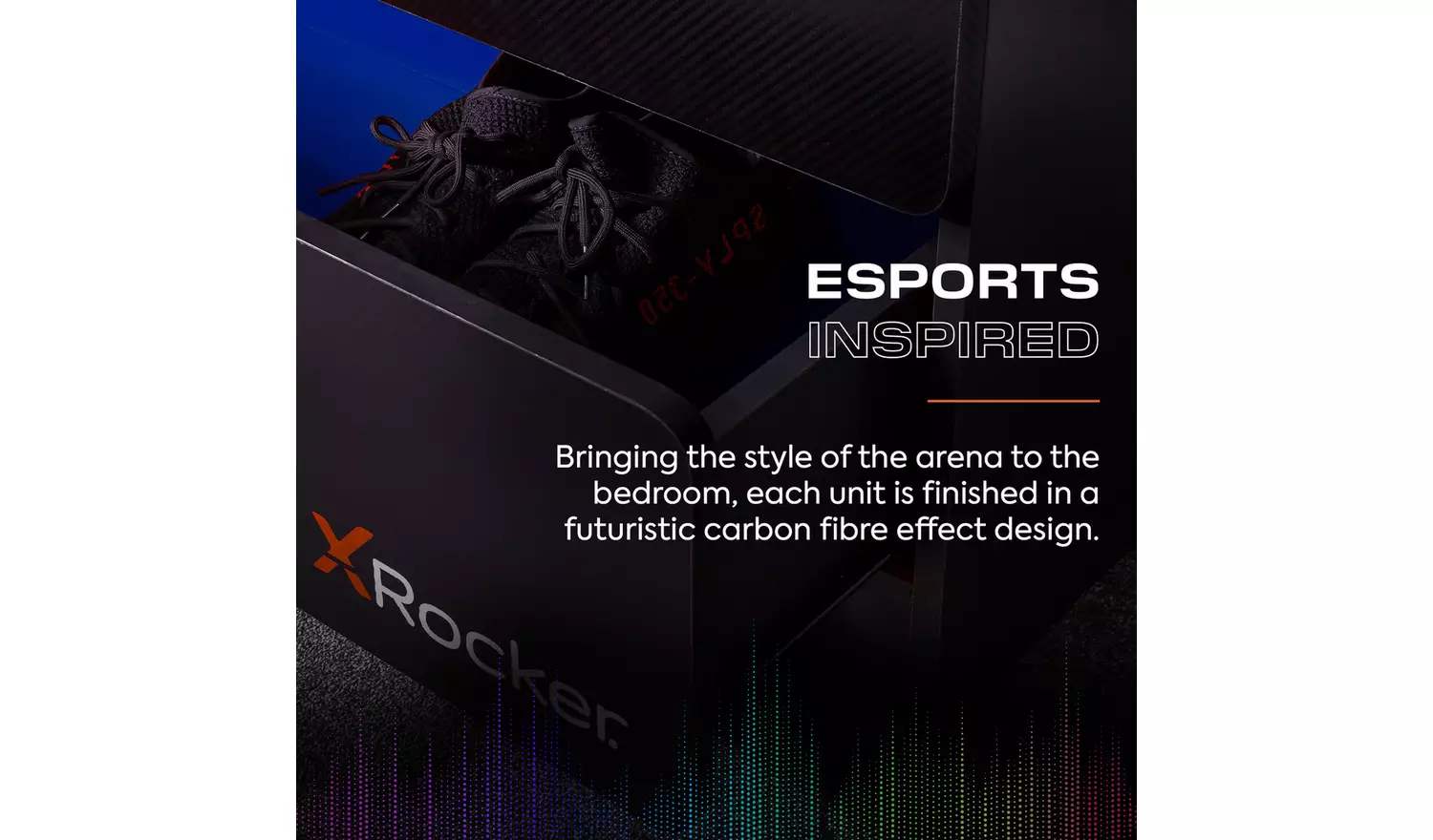 X Rocker Carbon Tek 2 Door Wardrobe - Grey And Blue