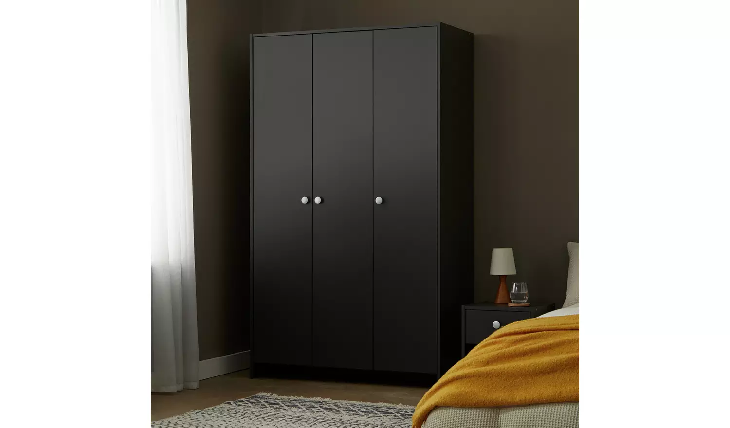 Argos Home Seville 3 Door Wardrobe - Anthracite