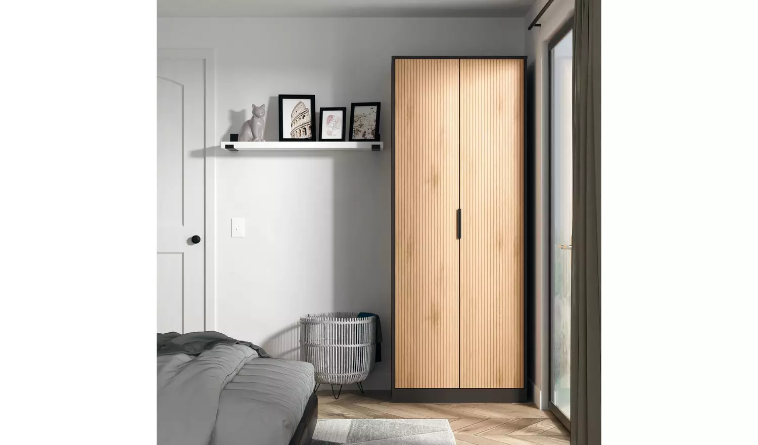 Livara Bergen 2 Door Wardrobe - Black