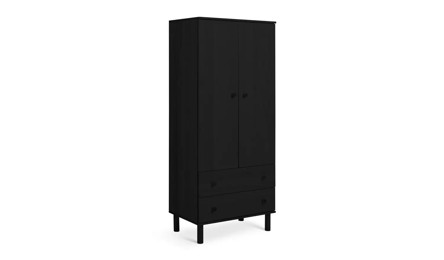 Habitat Akio 2 Drawer 2 Door Wardrobe - Black