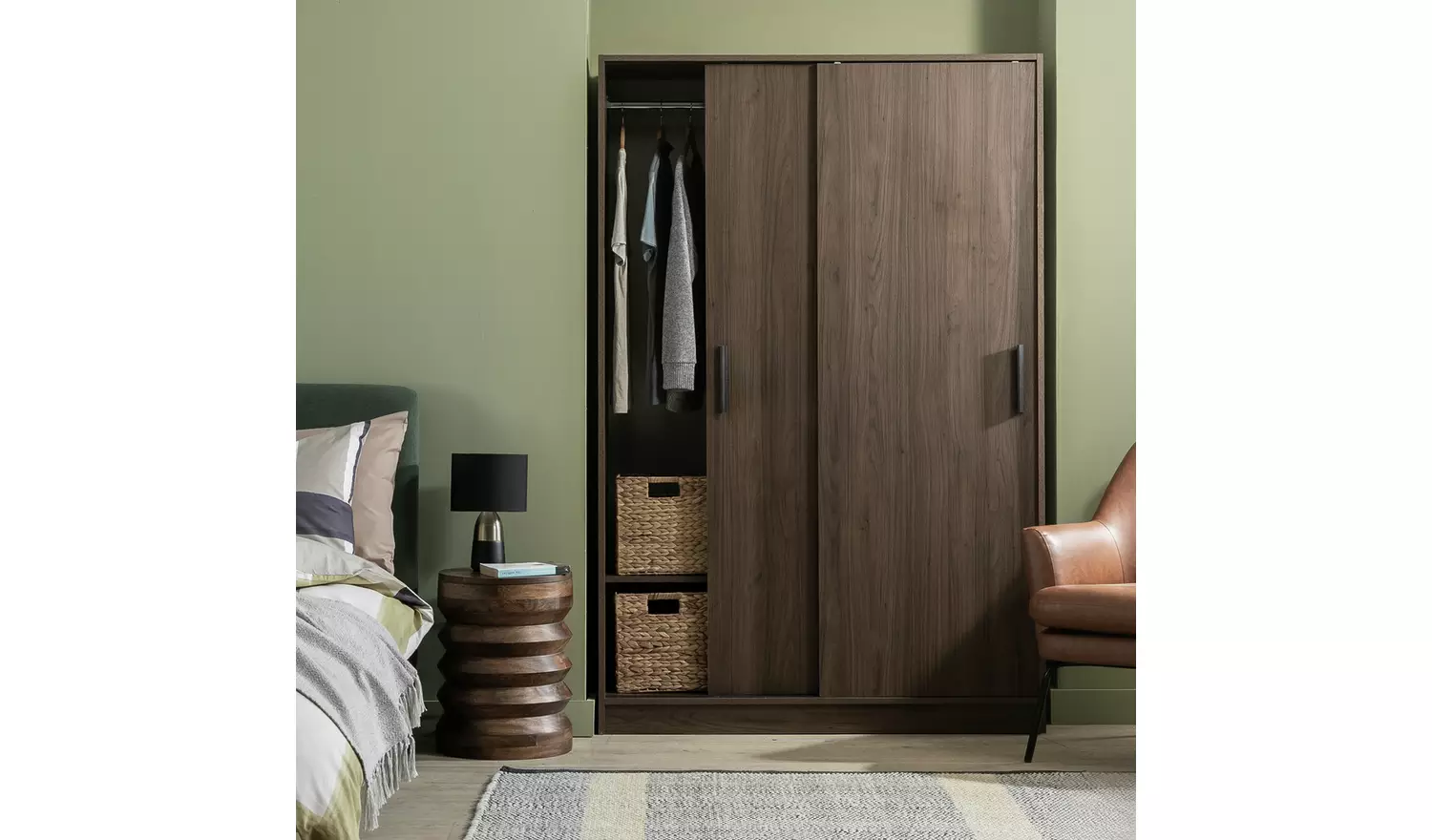 Argos Home Nova 2 Door Sliding Wardrobe - Walnut
