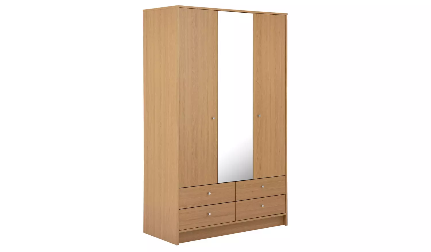 Argos Home Malibu 3 Dr 4 Drawer Mirror Wardrobe - Oak Effect
