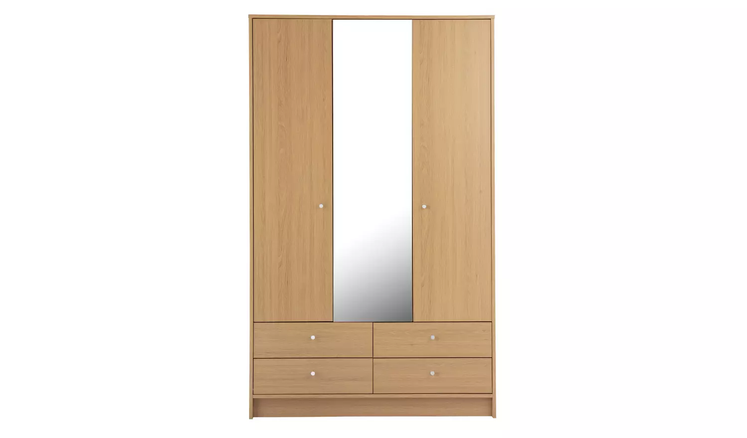 Argos Home Malibu 3 Dr 4 Drawer Mirror Wardrobe - Oak Effect