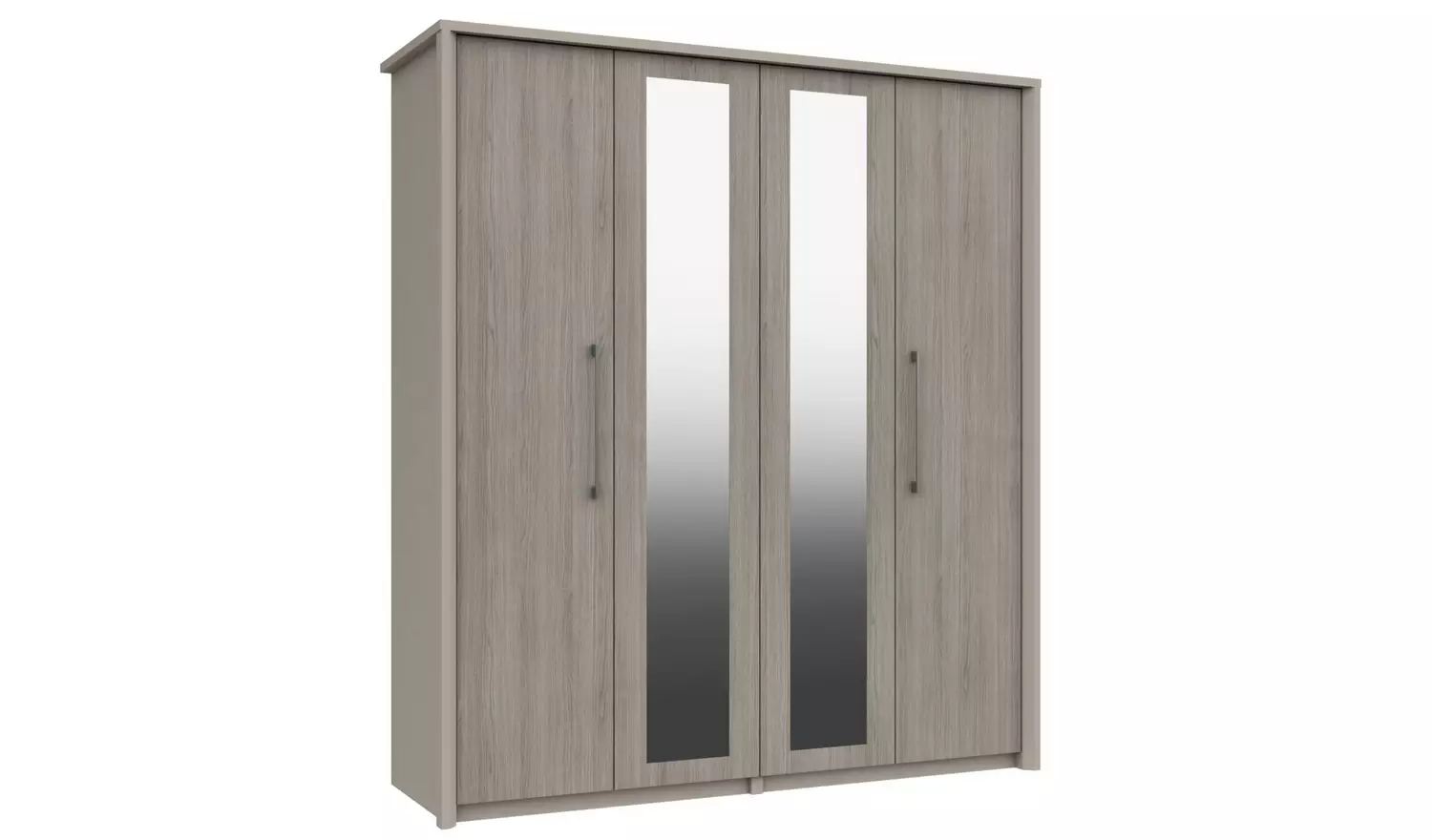 Lancaster 4 Door 2 Mirror Wardrobe - Grey
