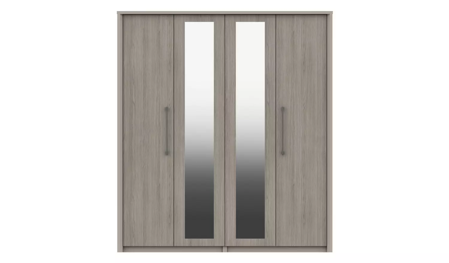 Lancaster 4 Door 2 Mirror Wardrobe - Grey